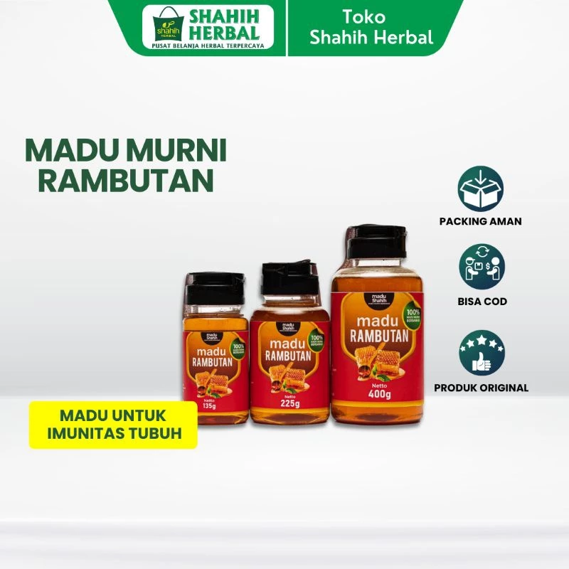 MADU SHAHIH RAMBUTAN MURNI NEKTAR 225gr 100% MURNI BERSANAD - Gambar 2