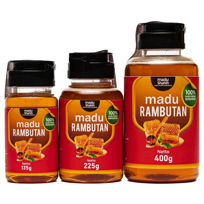 MADU SHAHIH RAMBUTAN MURNI NEKTAR 225gr 100% MURNI BERSANAD